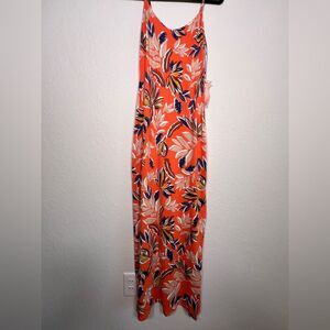 Haute Monde Floral Orange Maxi Dress 🔥 adjustable straps 🔥 NWT 🔥 medium